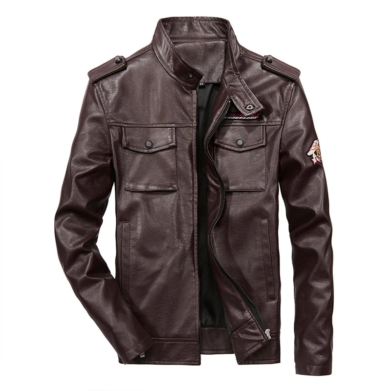 Wholesale spring and autumn men's casual jacket pu leather European and American leisure motorcycle jacket men's clothing