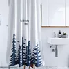 custom Waterproof Fabric Polyester hookless mouldproof Shower Curtain Bathroom shower curtain rod rings