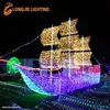 modern outdoor art sculptures light garden decoration lighting 3d boat