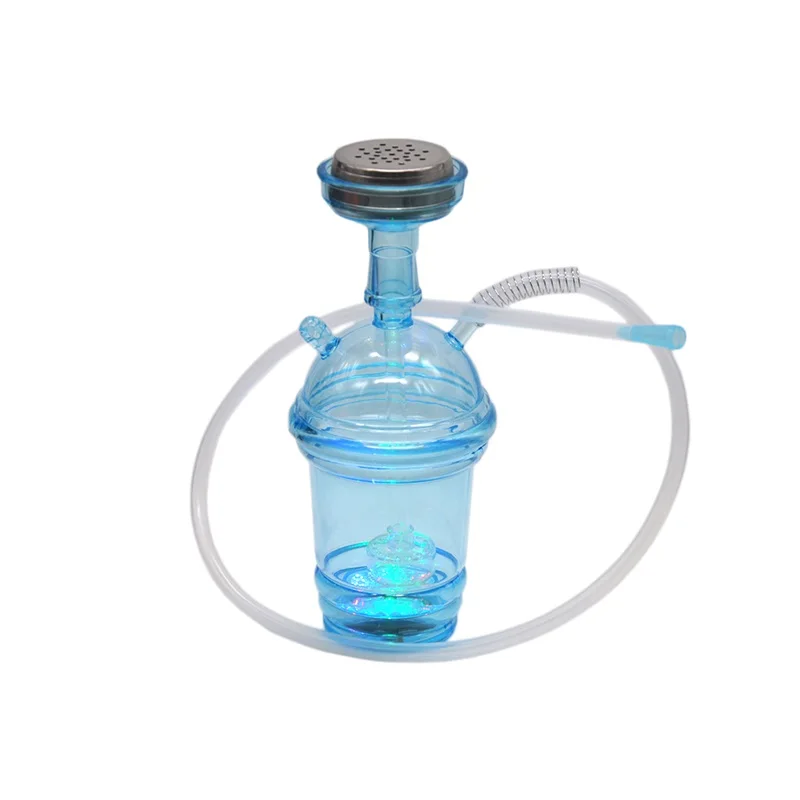 

STARBUSS Portable All-In-One Travel Hookah with Hose Charcoal Holder Tong Nargila LED, Green/orange/white/pink/blue