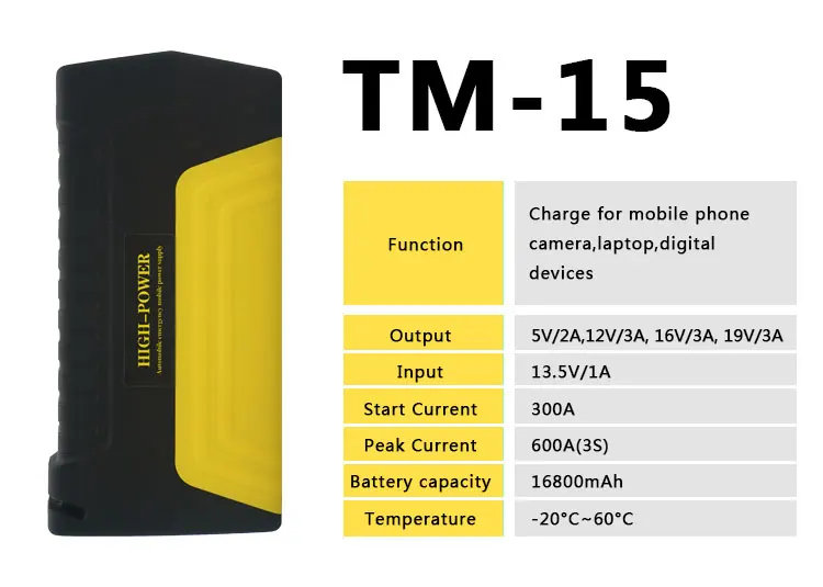 car 12 volt 16800mah portable power bank 12v jump starter mini battery car charger