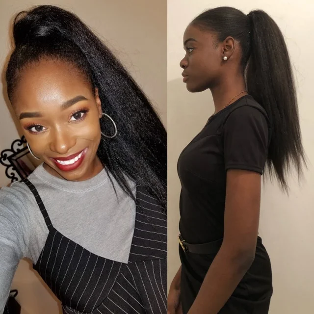 
Lida long kinky straight extensions Ponytail Synthetic 18-24