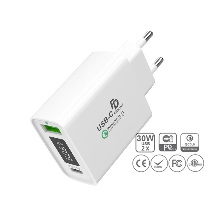 Fast charging travel Phone Charger US/UK/EU Plug type c pd USB Charger usb-c power adapter for phones