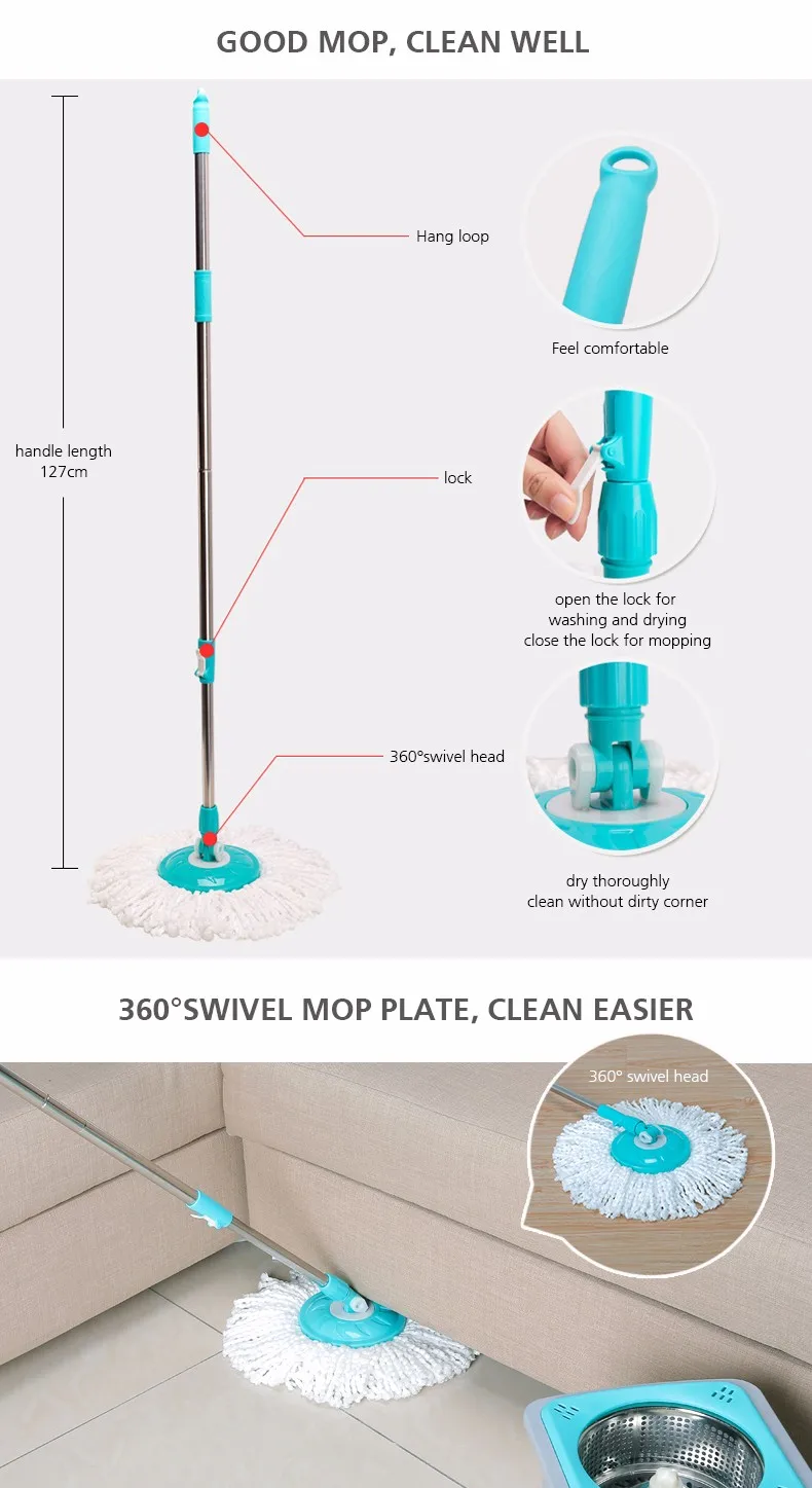 Boomjoy Magic Easy 360 Twist Foldable Bucket Mop Buy 360 Magic Floor
