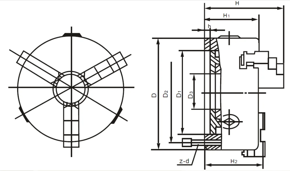 Патрон трехкулачковый 160 чертеж