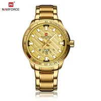 

New Mens Watches Top Brand Luxury NAVIFORCE 9090 Clock Male Gold Steel Army Military Quartz Watch Men Sport Relogio Masculino