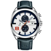 

2019 Men Watches Top Brand Business Date Quartz Clock Leather Waterproof Sports Chronograph Curren Luxury 8324 Men Wrist Watches