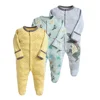 3 Packs Infant Girls Boys Cotton Long Sleeve Sleep & Play Organic Cotton One Piece Romper Jumpsuit Footed Pajama