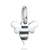 Fashion 925 Sterling Silver Enamel Charms Bee Dangle Charms for Bracelet Bangle DIY Making Jewelry