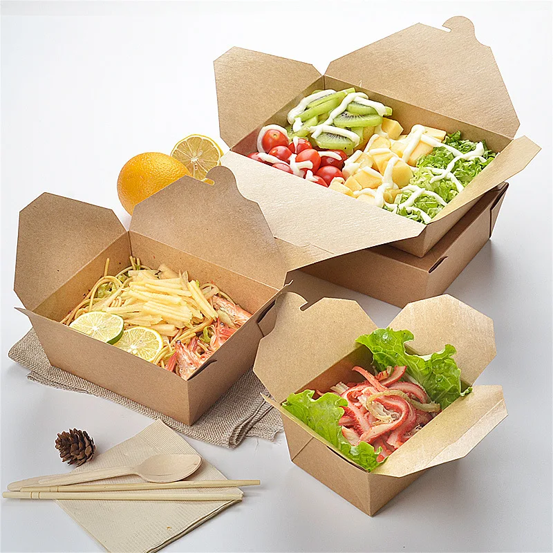 Pe Laminated Disposable Takeaway Biodegradable Kraft Paper Fast Food Packaging Buy Biodegradable And Compostable Paper Fast Food Packaging Pe Laminated Kraft Paper Take Away Food Box For Fast Food Lunch Packaging Disposable Food