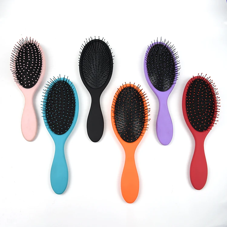 Colorful hair care brush massager soft cushion nylon bristles wet hair brush