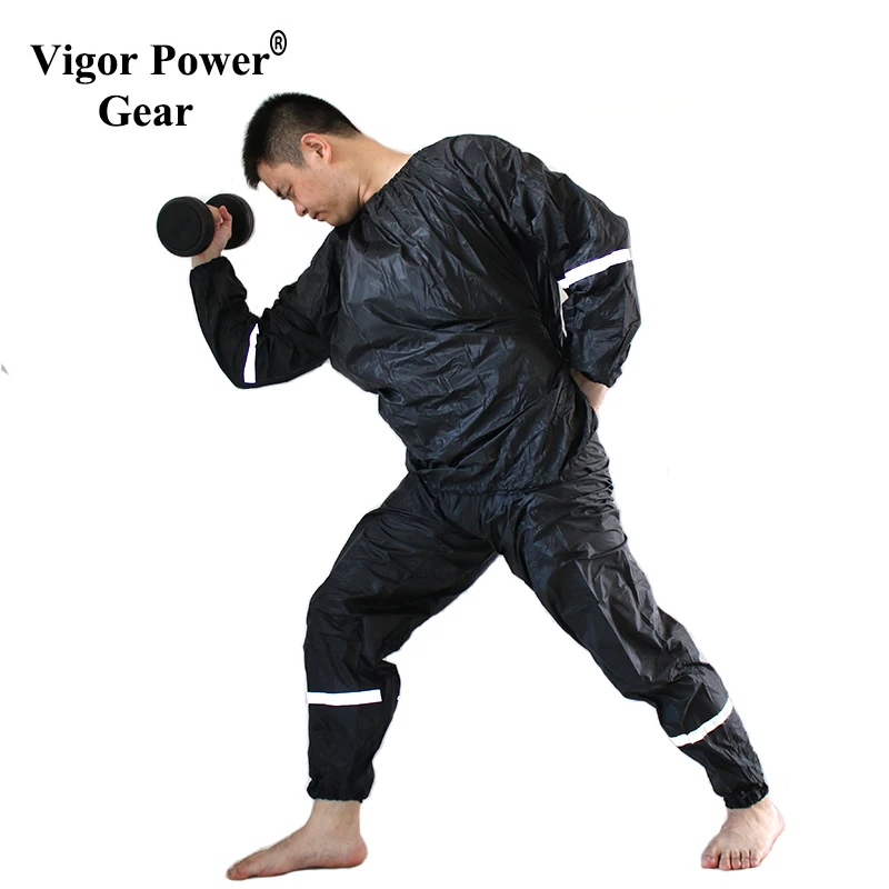 

VigorPowerGear disposable sauna body suit, boxing sauna suit, Black,sliver