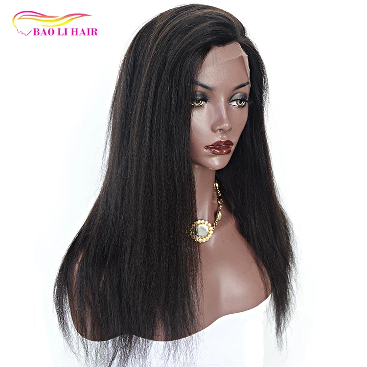 

silk top 180% density natural hairline Brazilian virgin human hair long light Italian Yaki straight full lace wig with baby hair