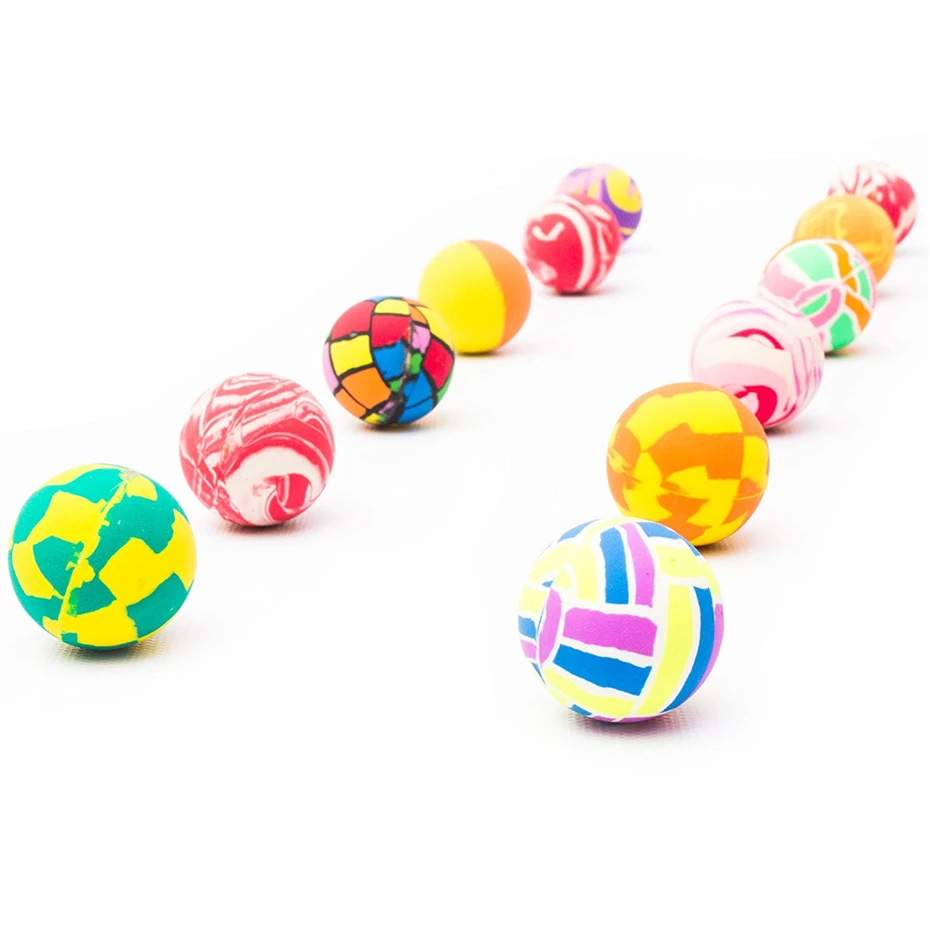 32mm Mixed Colorful Hollow Paint Rubber Ball Bouncing Balls Toys