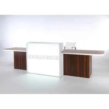 Modern New Design Glass And Wood Office Front Desk Beauty Salon