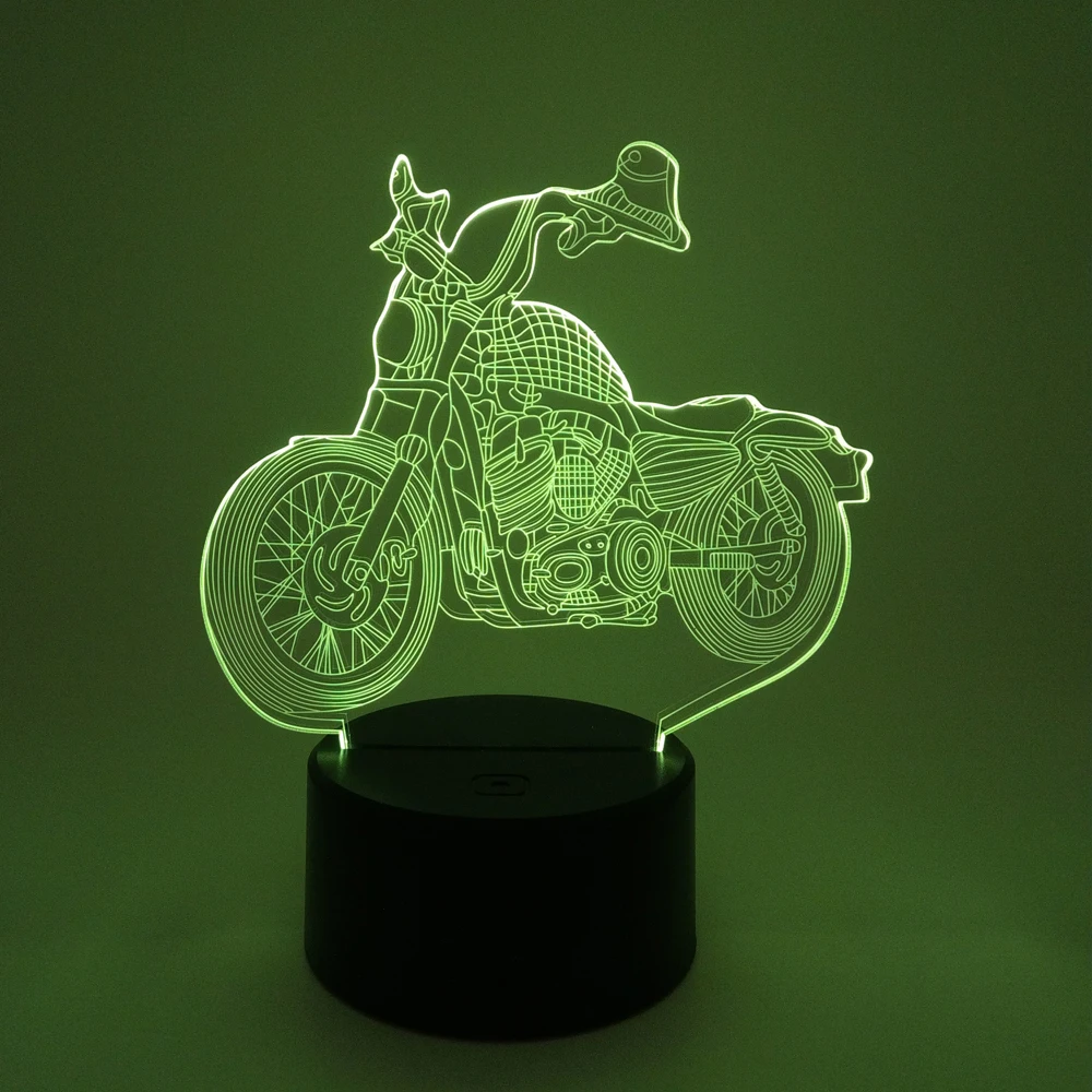Hot Sale Night Light 3D Lamp Motorcycle Pattern Customizable Decoration for Bar