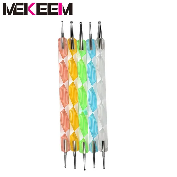 

Professional Nail Art Dotting Tools, Green;yellow;pink;blue;white