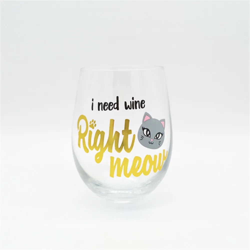 hot sale amazon 16oz Crystal Laser engraved stemless wine glass