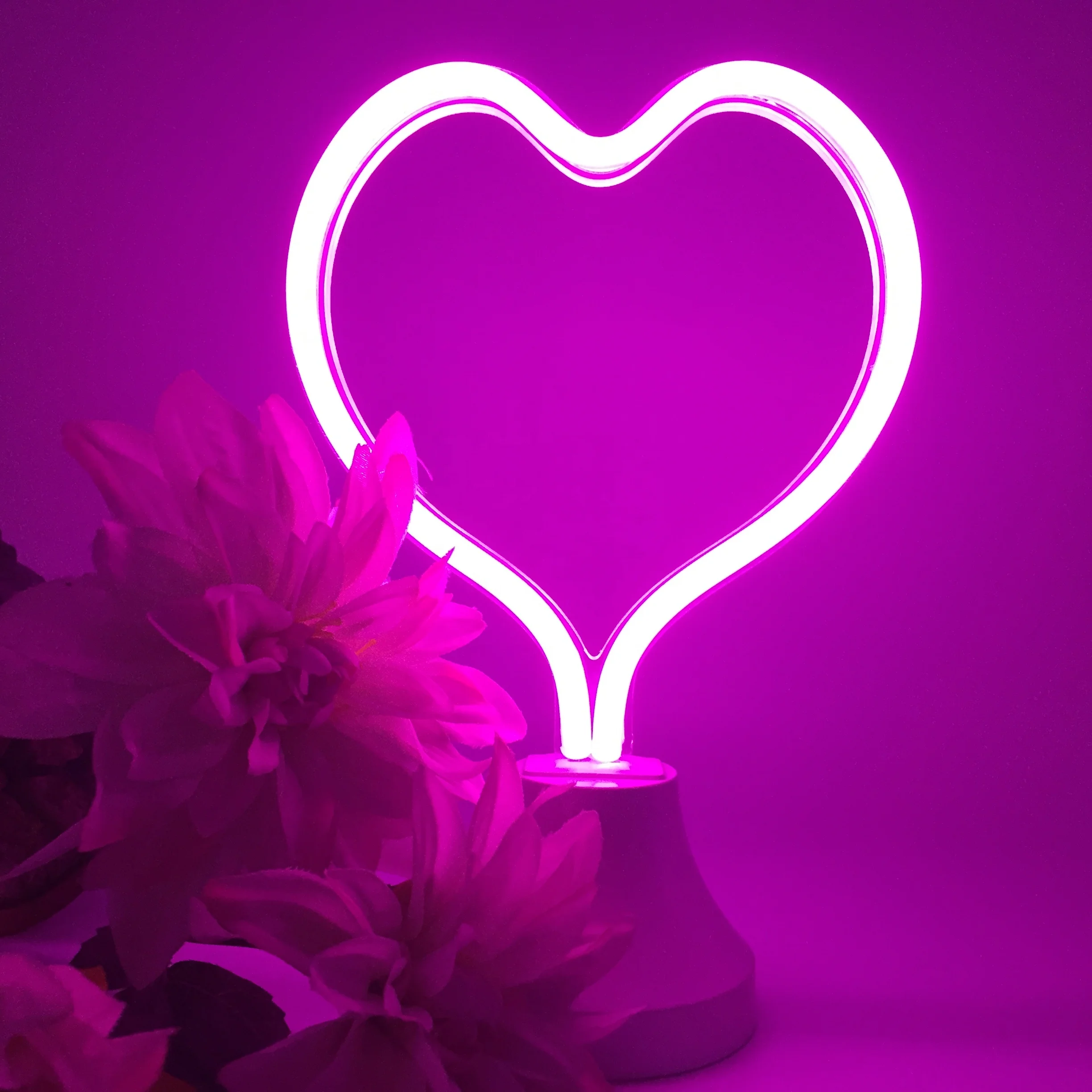 2020 3D Heart Shape Acrylic Led Neon Light Home Decoration Lights With ...