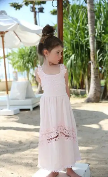 Beach Wedding Blush Pink Boho Baby Children Flower Girl Dresses