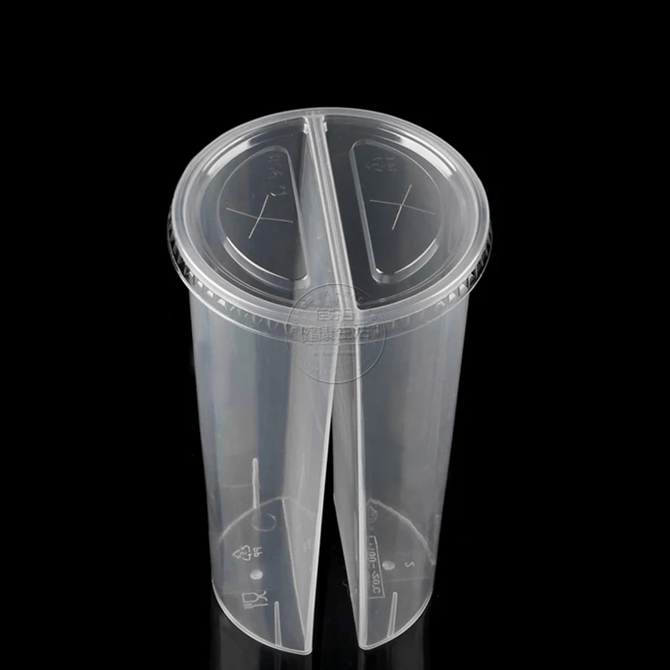 700ml Snack And Drink Cups With Lids And Straws/two Compartment Twin