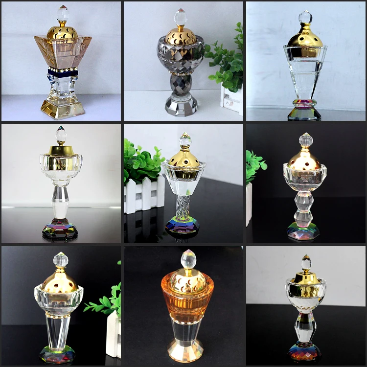 Big wholesale clear glass chinese incense burner antique