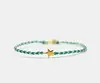 gold star charm green string handwoven bracelet mint green blue green two -color string braided bracelet lucky bracelet