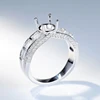 18K solid gold semi mounting engagement diamond ring jewelry