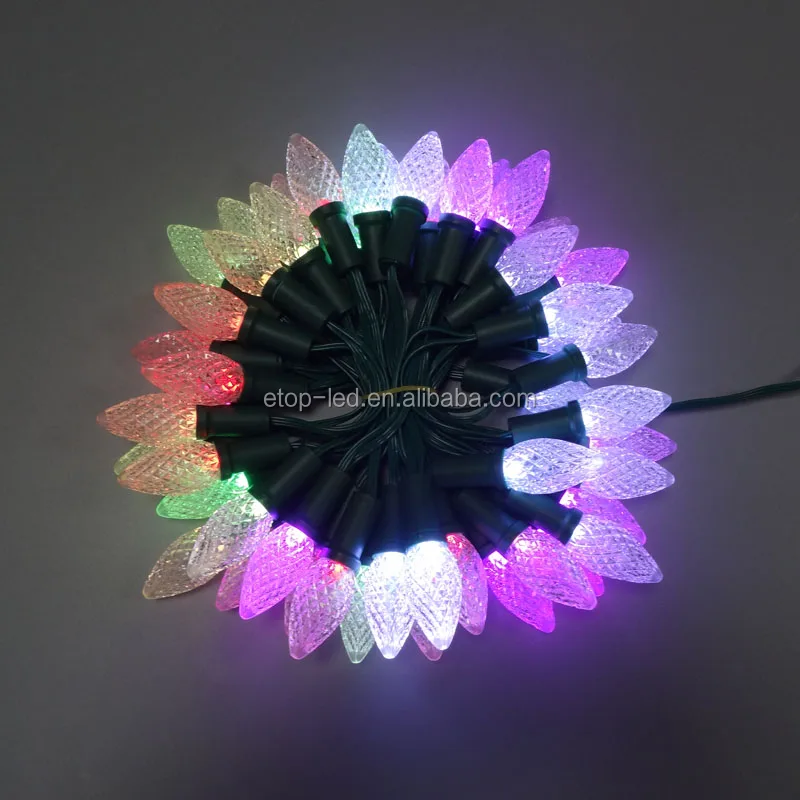 Christmas decorations lights smart pixel bulb C9 WS2811 12V outdoor led lights string lights