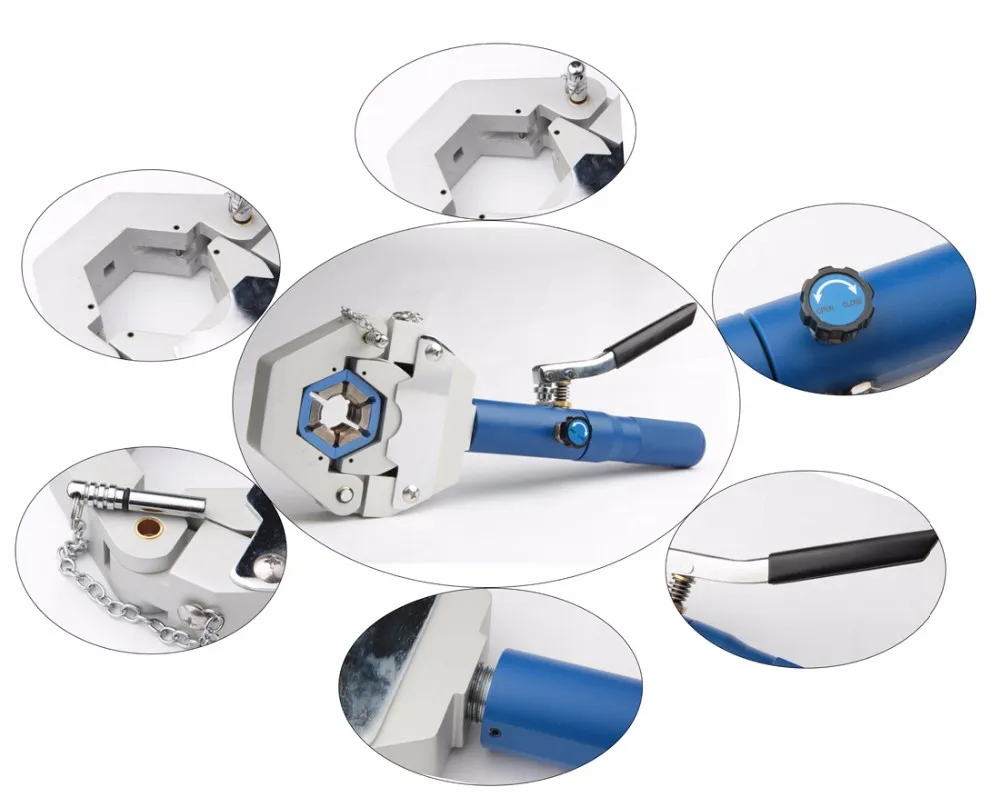 Xhnotion Hydraulic Crimping Tool Press Machine Manual Hoses Crimper Kit