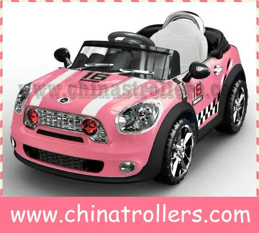 pink electric mini cooper