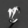 Hot Sale Dolphin Adjustable Platinum Plating Copper Double Dolphin Silver Toe Rings