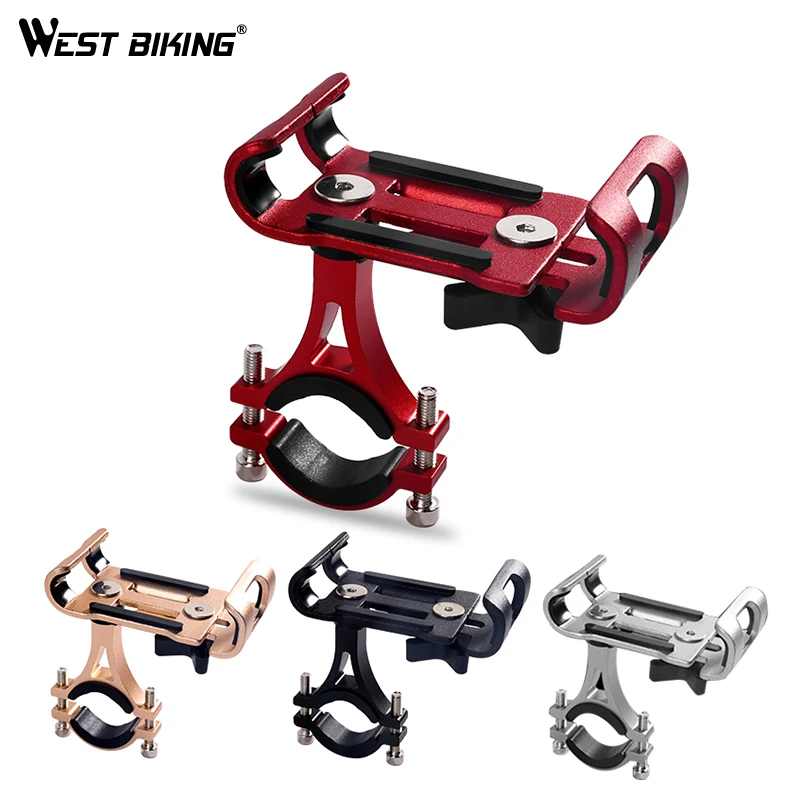 

WEST BIKING 3.5-6.5 inch Bicycle Universal Bike Mobile Phone Holder For Bike Phone Mount Bicycle Motorcycle Cell Phone Holders, Black / silver / gold / red / white