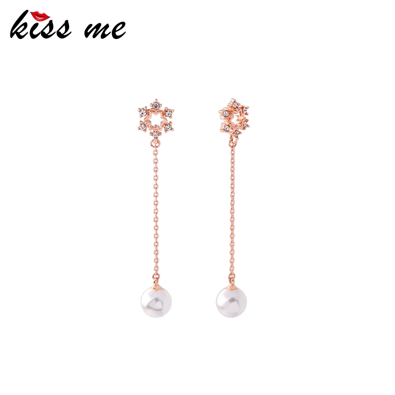 

ed01493c-2 Cute Simple Rose Gold Pearl Earrings Chinese Cheap Earrings, As picture