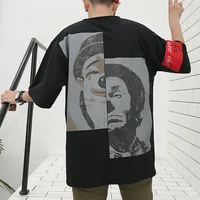 

High Quality Custom Cotton Street Wear T Shirt Oversized Hip Hop Black T-Shirt Men