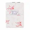 Spring Floral Travel Cosmetic Mirror Souvenir And Gift Pu Compact Mirror Pocket Mirror With Customized Logo HQPUM142400