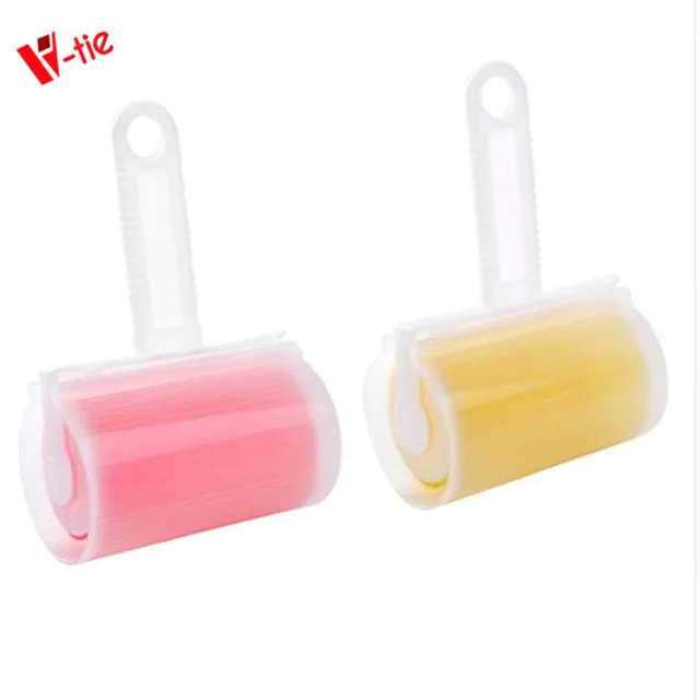 

1 dollar items Hair Clothes Sticky Washable Lint Roller Remover with cover, 4 colors