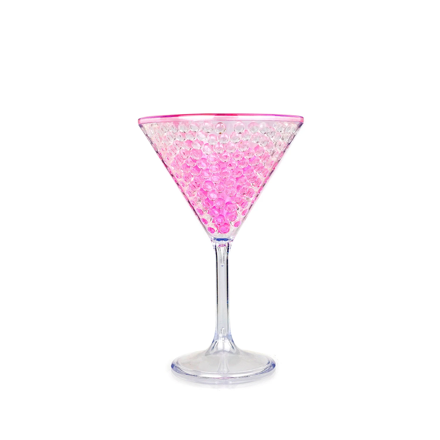 Double wall plastic wine glass for Martini and Champagne