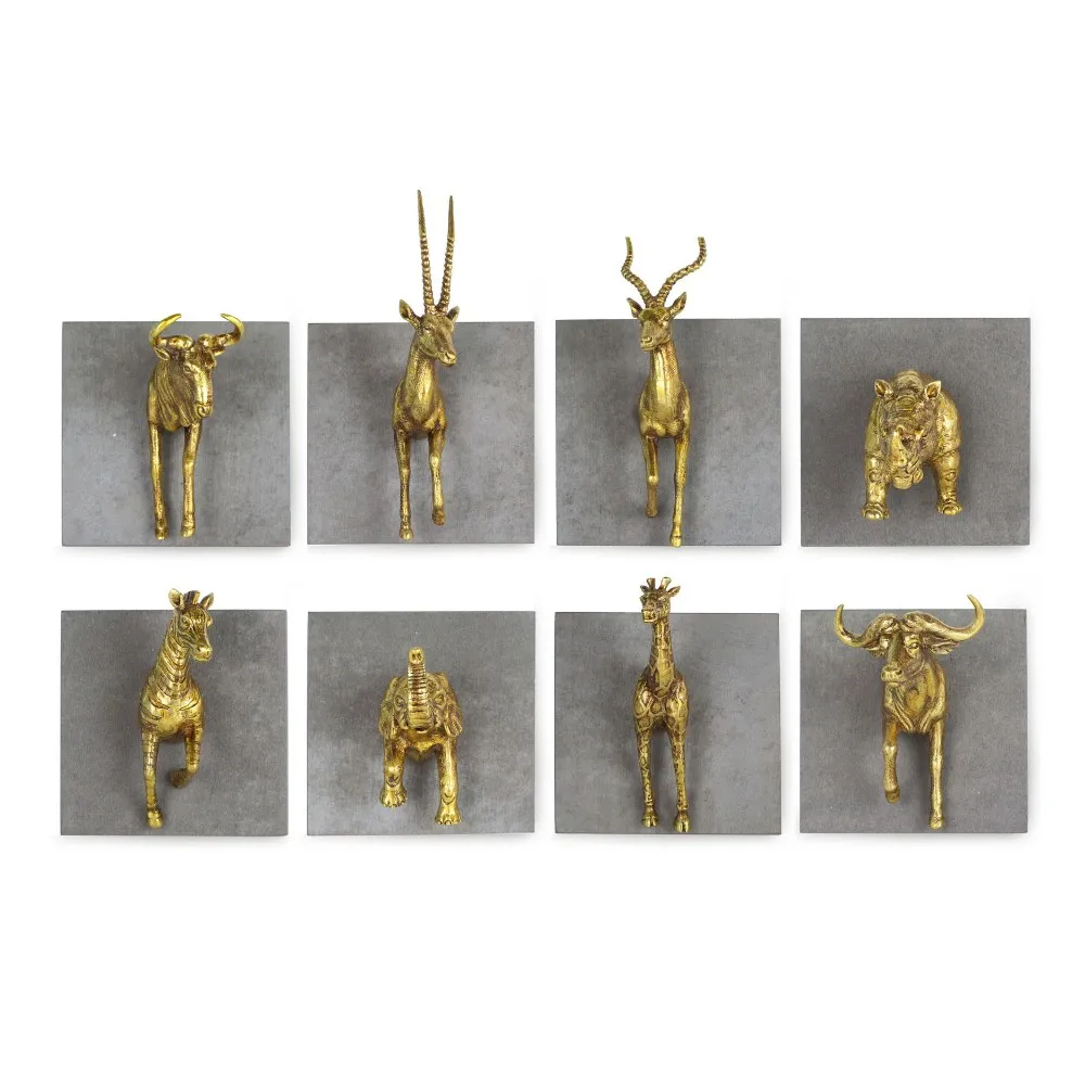 Resin Animal Figurine with Cement Board Wall Hook Wall Art Decor factory