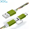 Wholesale 1M 3ft 2 in 1 Dual Port Multi Use USB Charger Data Cable for Type C
