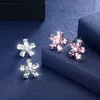 Fashion Jewelry 925 Sterling Silver Crystal Stud Earrings For Women