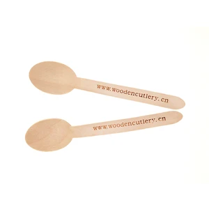 Image of 160mm Camping Custom Biodegradable Wood Spoon with Logo