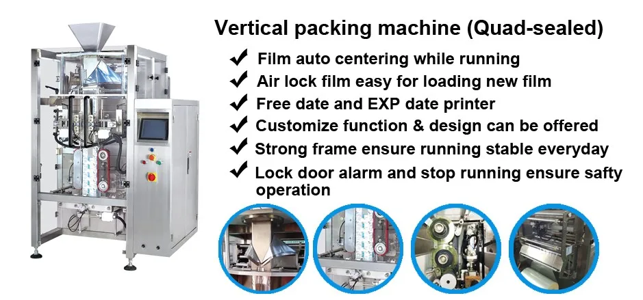 Automatic Dried Fruit/Nuts Quad Bag Packing Machine Line