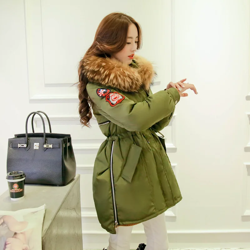 High Quality font b Winter b font Thick Large Raccoon Fur Collar Women Down Coat Women