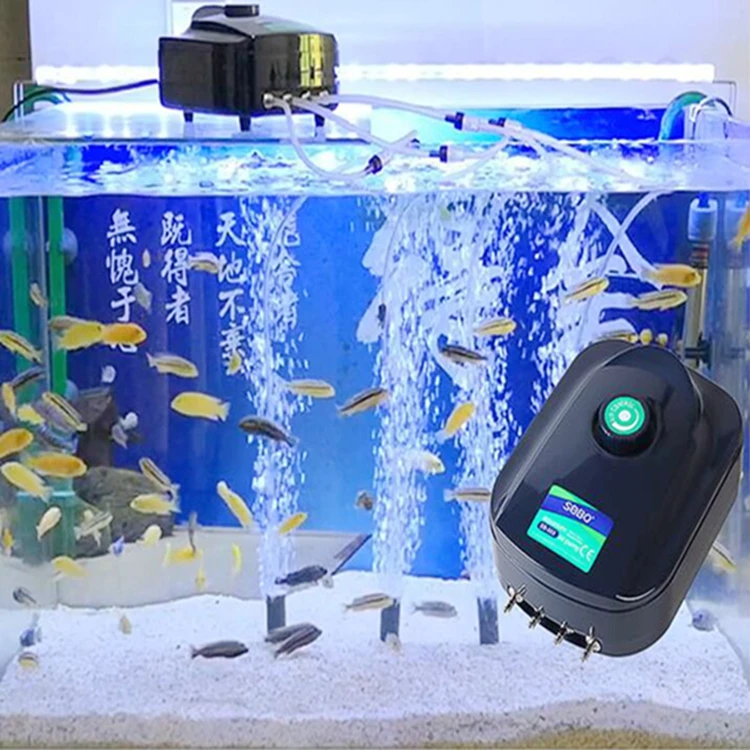 sobo新款静音单双家用鱼缸水族箱气泵