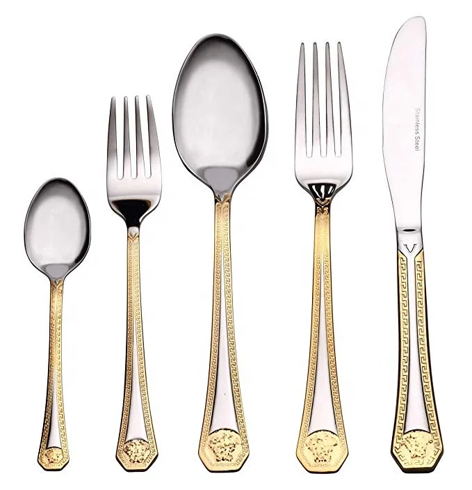 Highgrade Inox Italian Flatware 24k Gold Plated Stainless Steel
