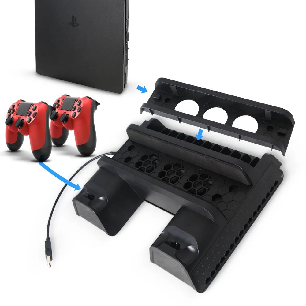 Multi Vertical Cooling Stand For Playstation 4 Ps4/ Ps4 Slim/ Ps4 Pro