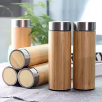 

Eco-Friendly Stainless Steel Vacuum Lid with Filter Bamboo Water Bottle