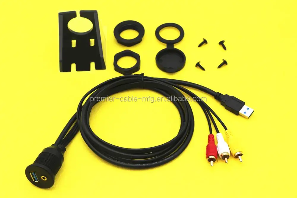 3.5mm/rca Usb Extension Cable Audio&video Flush Mount Set For Car Buy