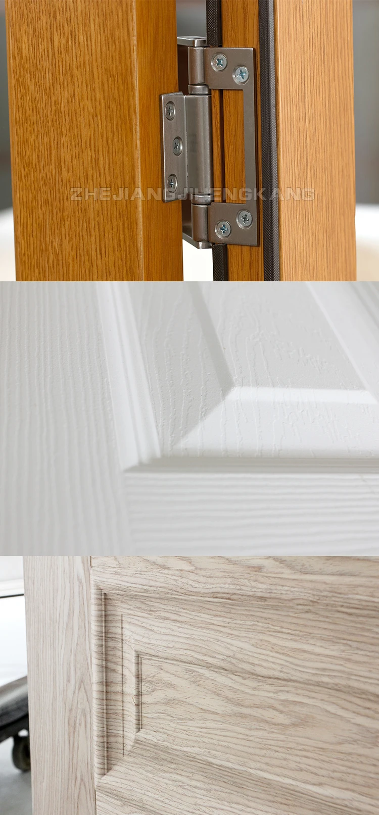 JHK-B08 Soundproof Internal Folding Doors Wholesale Wood Bi Fold Door Closet